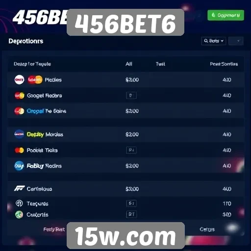 Avaliação das opções de depósito disponíveis no 456BET6